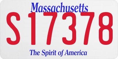 MA license plate S17378