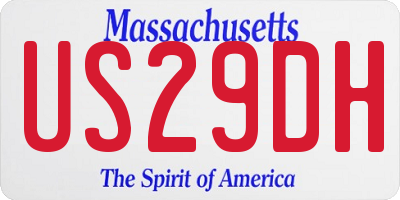 MA license plate US29DH