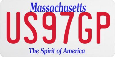 MA license plate US97GP