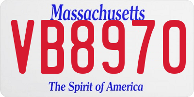 MA license plate VB8970