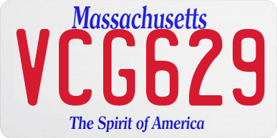 MA license plate VCG629