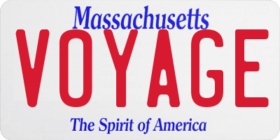 MA license plate VOYAGE
