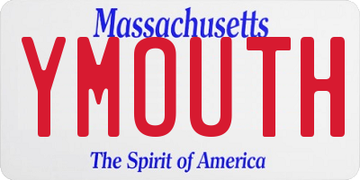 MA license plate YMOUTH