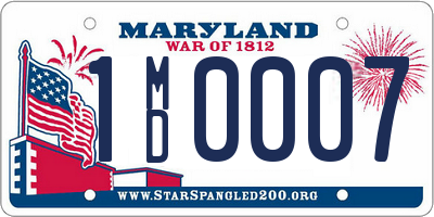 MD license plate 1MD0007