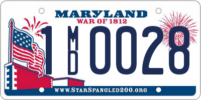 MD license plate 1MD0028
