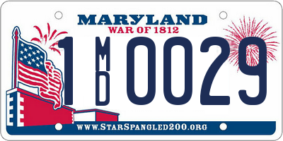 MD license plate 1MD0029