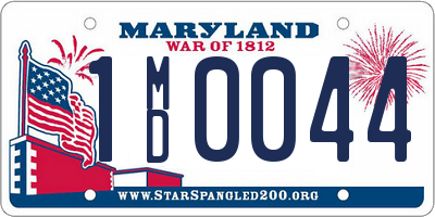 MD license plate 1MD0044