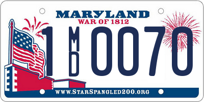 MD license plate 1MD0070