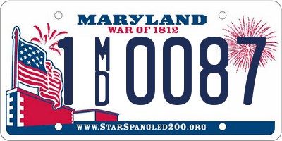 MD license plate 1MD0087
