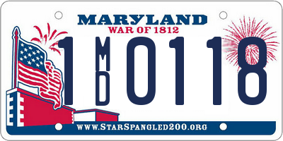 MD license plate 1MD0118