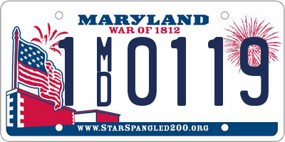 MD license plate 1MD0119