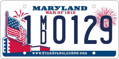 MD license plate 1MD0129