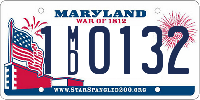 MD license plate 1MD0132