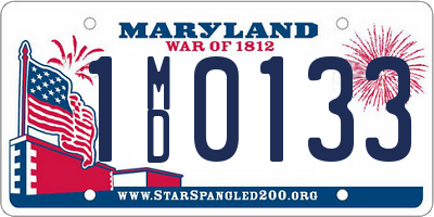 MD license plate 1MD0133