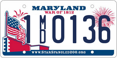 MD license plate 1MD0136
