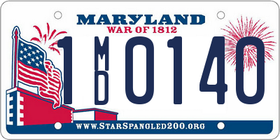 MD license plate 1MD0140