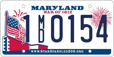 MD license plate 1MD0154