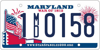 MD license plate 1MD0158