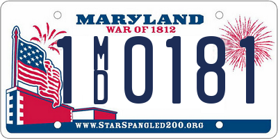 MD license plate 1MD0181