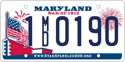 MD license plate 1MD0190