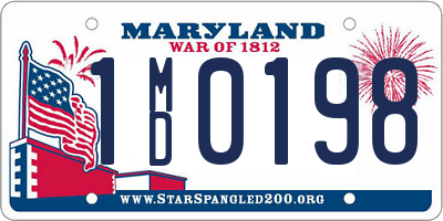 MD license plate 1MD0198
