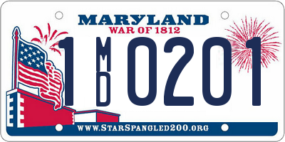 MD license plate 1MD0201