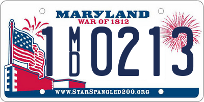 MD license plate 1MD0213