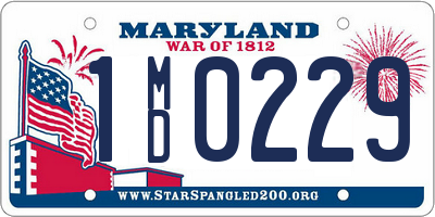 MD license plate 1MD0229