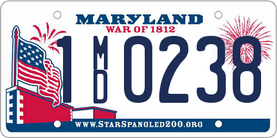 MD license plate 1MD0238