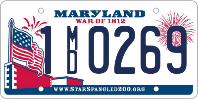 MD license plate 1MD0269