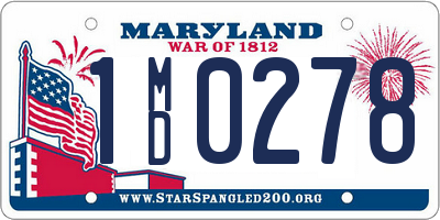 MD license plate 1MD0278