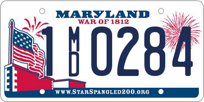 MD license plate 1MD0284