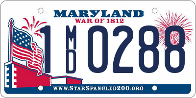 MD license plate 1MD0288