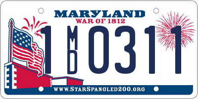 MD license plate 1MD0311
