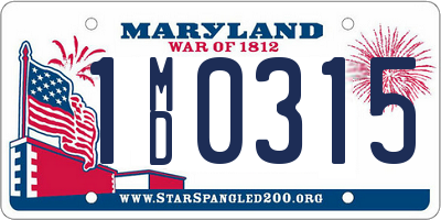 MD license plate 1MD0315