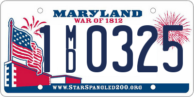 MD license plate 1MD0325