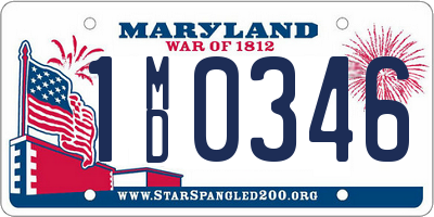 MD license plate 1MD0346