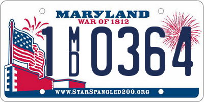 MD license plate 1MD0364