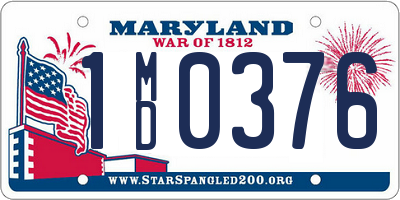MD license plate 1MD0376