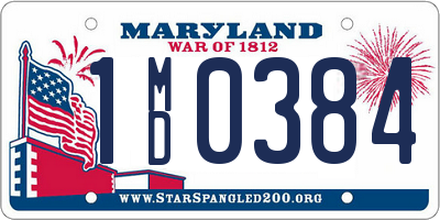 MD license plate 1MD0384