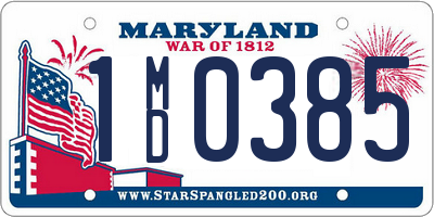 MD license plate 1MD0385