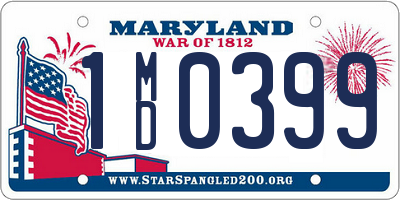 MD license plate 1MD0399