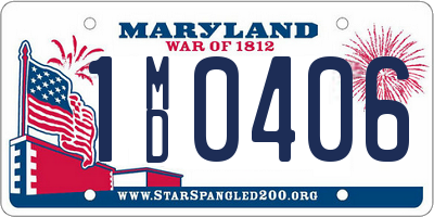MD license plate 1MD0406