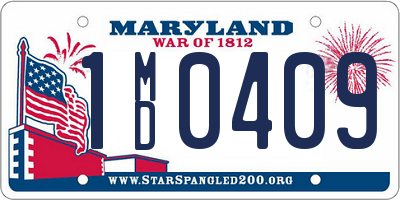 MD license plate 1MD0409