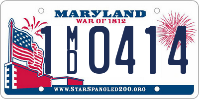 MD license plate 1MD0414