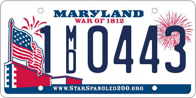 MD license plate 1MD0443
