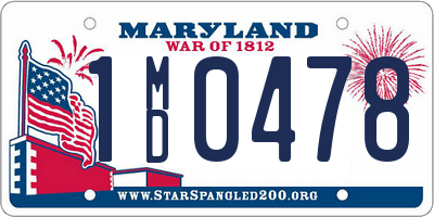 MD license plate 1MD0478