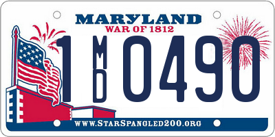 MD license plate 1MD0490