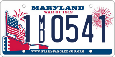 MD license plate 1MD0541