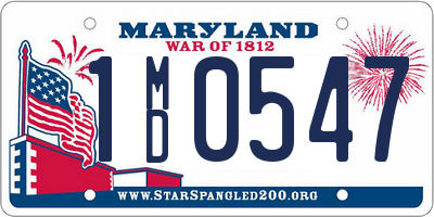 MD license plate 1MD0547